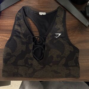 Black and Brown Camouflage Sports Bra